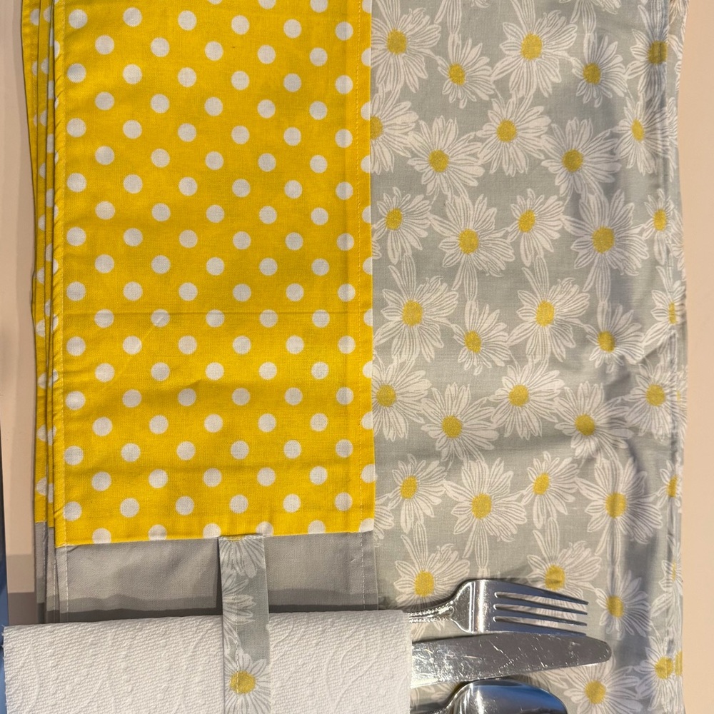 Yellow Polka Dot and Floral placemats